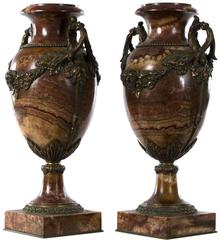 Pair of Napoleon III Marble and Ormolu Cassolettes