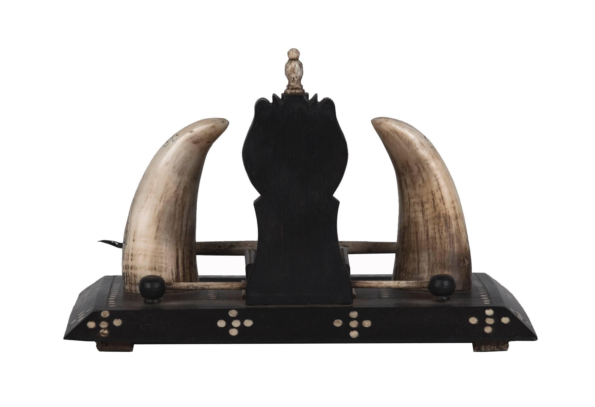 Baleen Inkwell Inlaid with Whale's Tooth 1