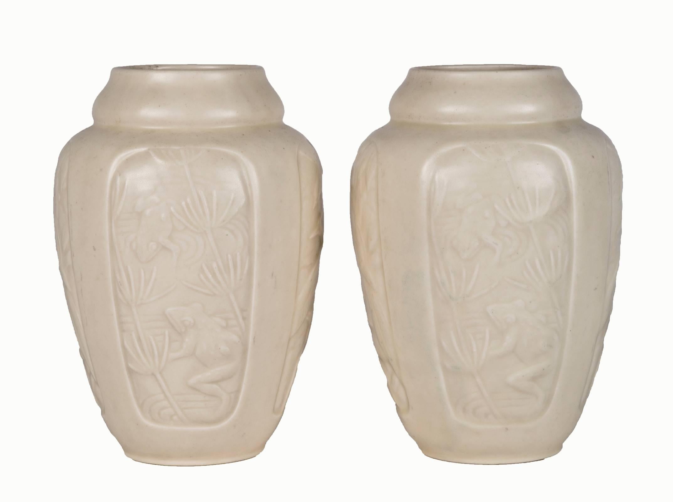 American 20th Century Ivory Rookwood Baluster Vases For Sale