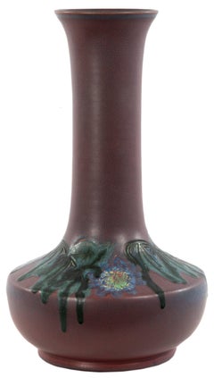 Rookwood Pottery Purple Floral Vase by Charles Tood