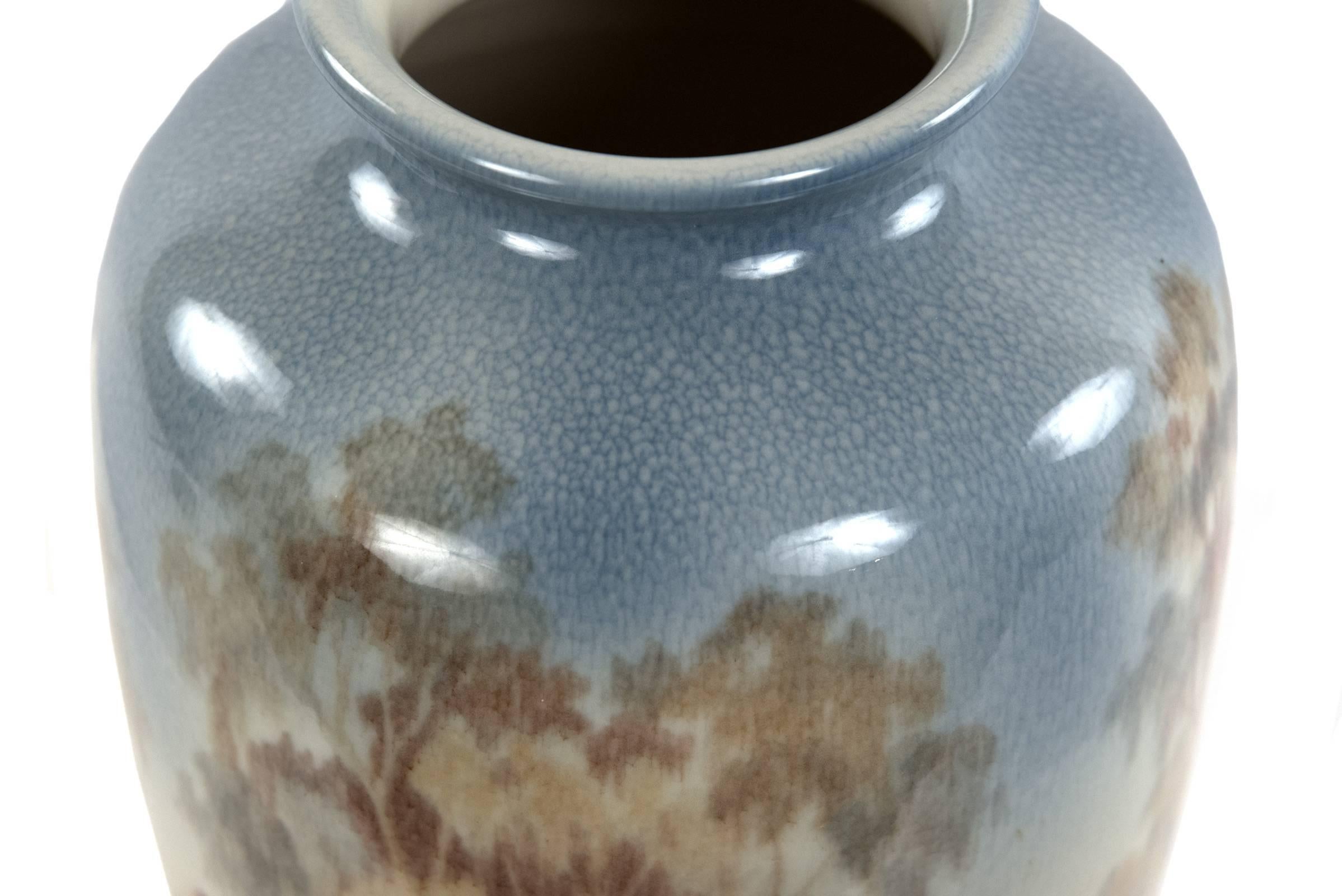 American Rookwood Vellum Glazed Landscape Vase by Margaret McDonald