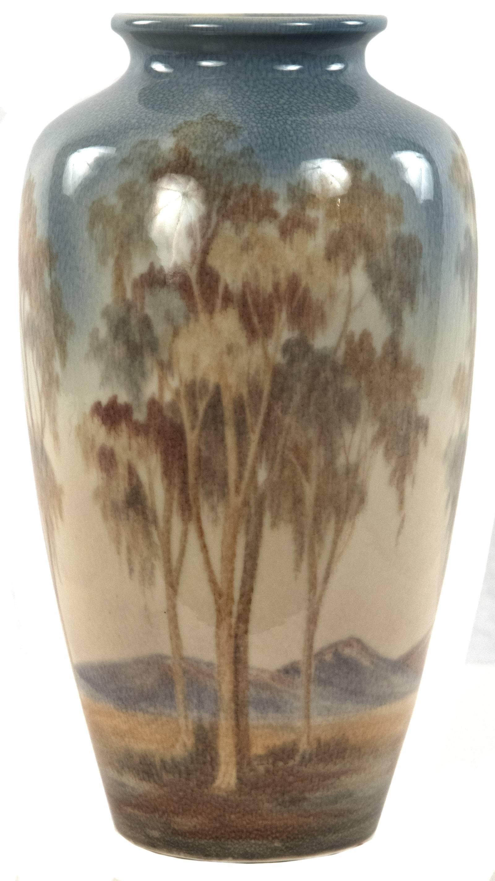 Arts and Crafts Rookwood Vellum Glazed Landscape Vase by Margaret McDonald