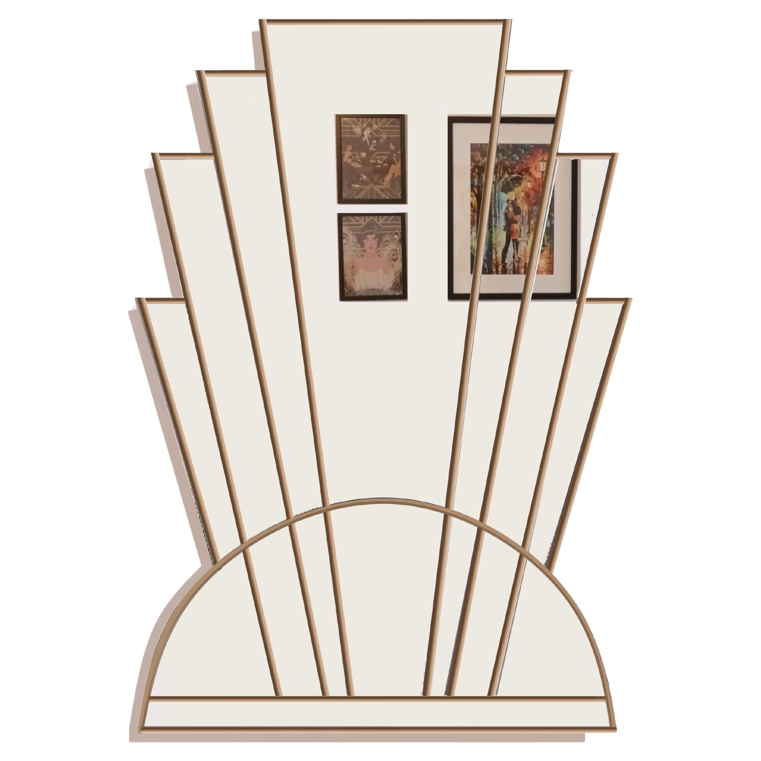 Miroir mural Art déco Apollo en argent en vente