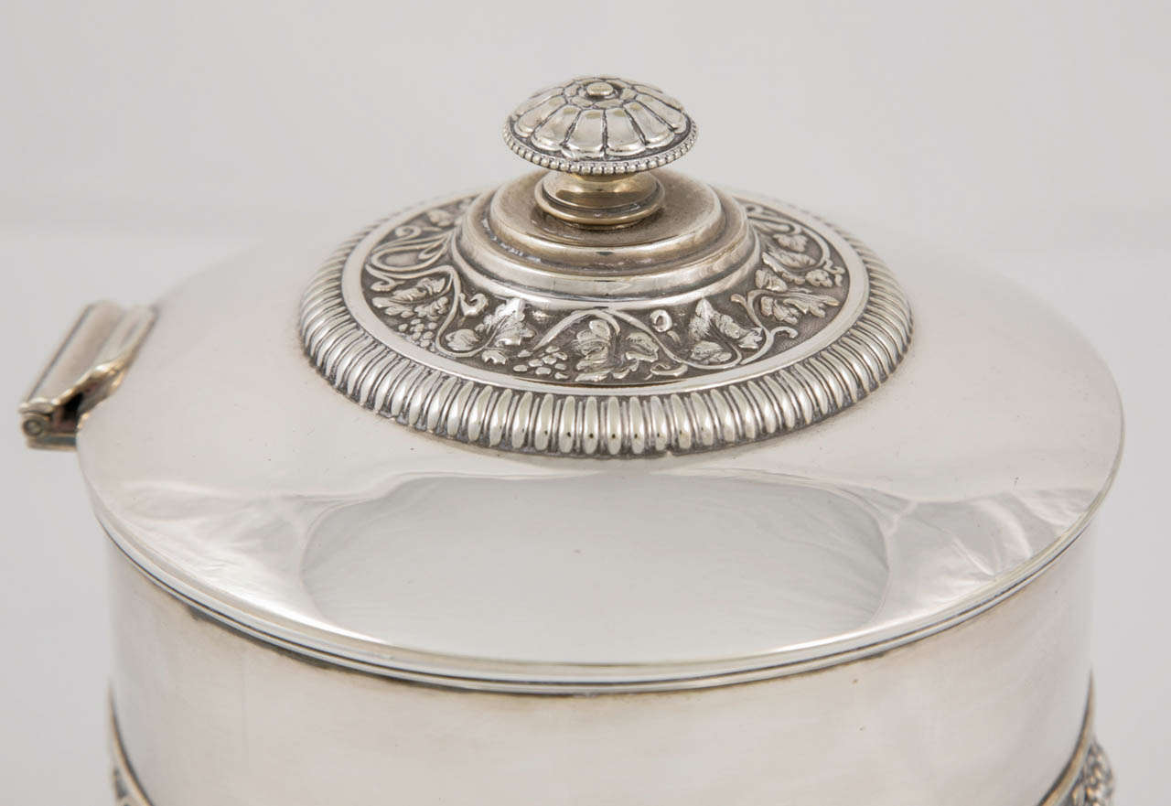 19th Century Silver Plate Biscuit Box For Sale