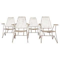 Set of 4 French 1950s garden chairs