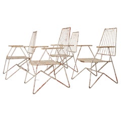 Set of 4 French 1950s garden chairs