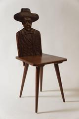 Exceptional Pair of Early French Modernist 'Cowboy' Hall Seats, circa 1920