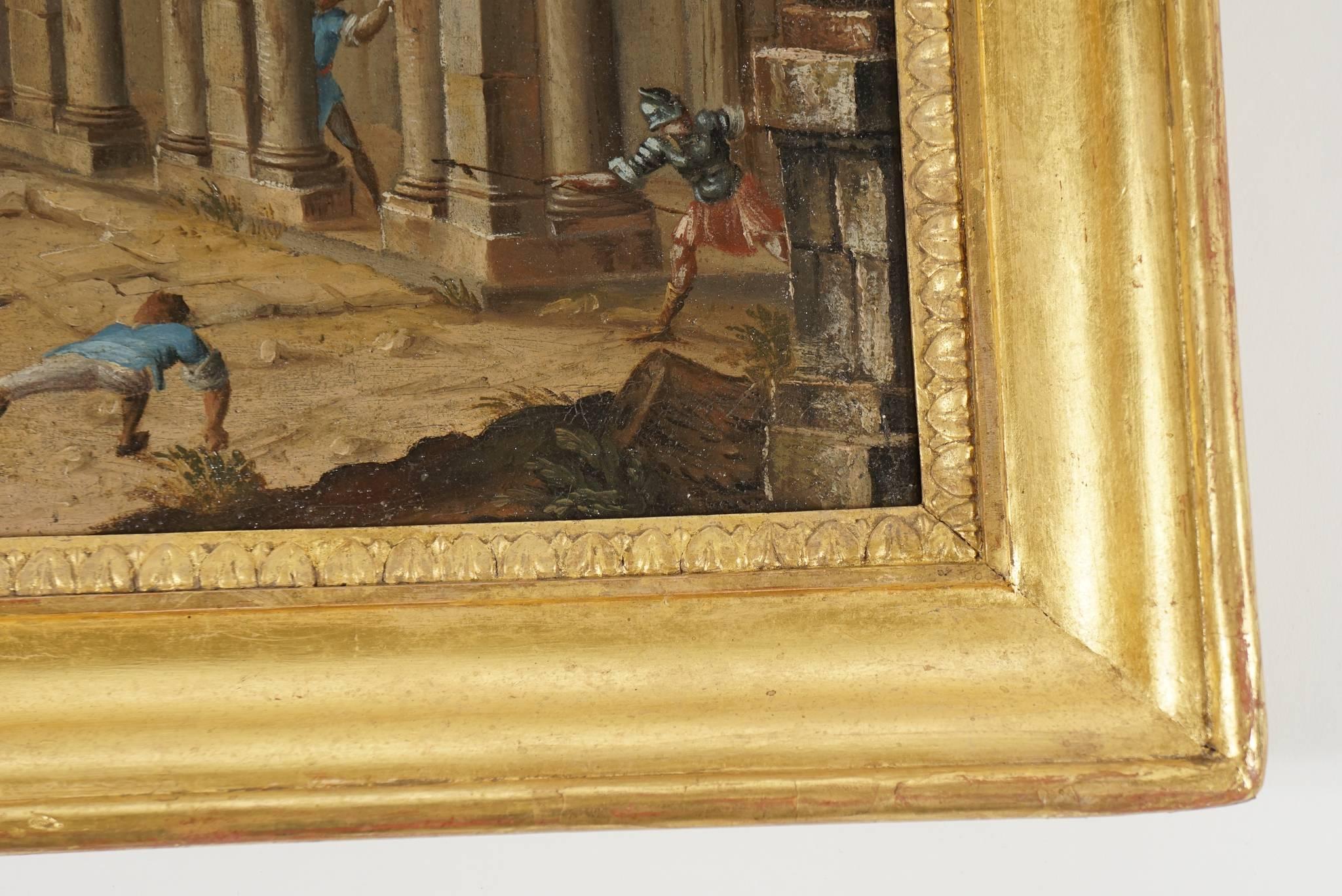 18th Century and Earlier Circle of Alessandro Salucci, 17th Century Italian Oil on Canvas 'Capriccio' For Sale