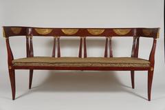 Egyptian Empire Style Parcel Gilt and Painted Settee, Italy, circa 1805