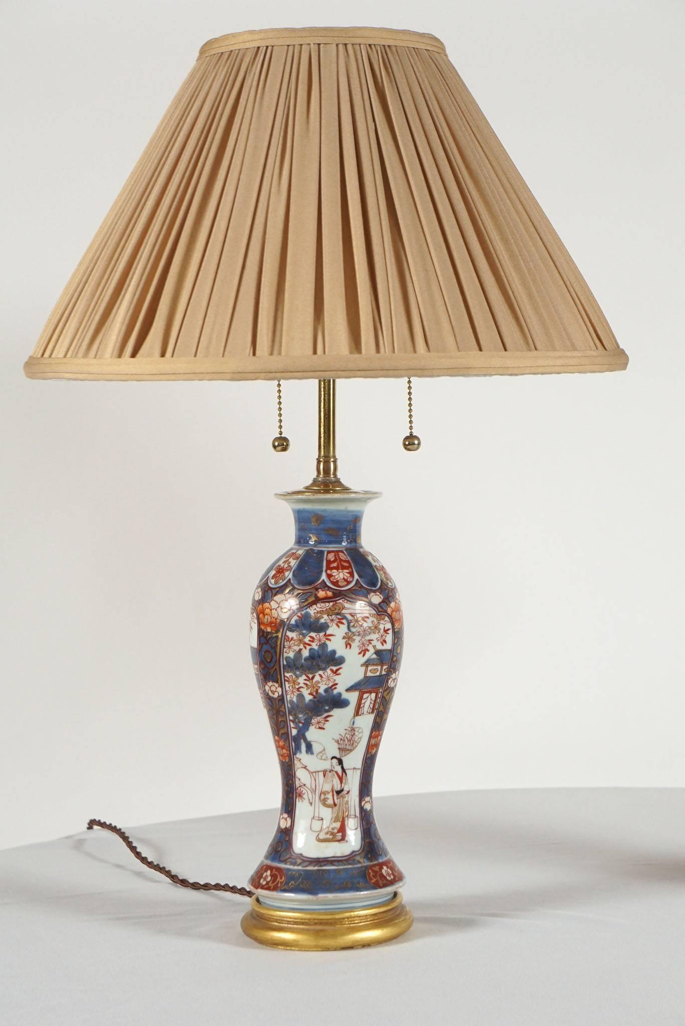 Chinese Export Porcelain Imari Vase Table Lamps In Good Condition In Kinderhook, NY