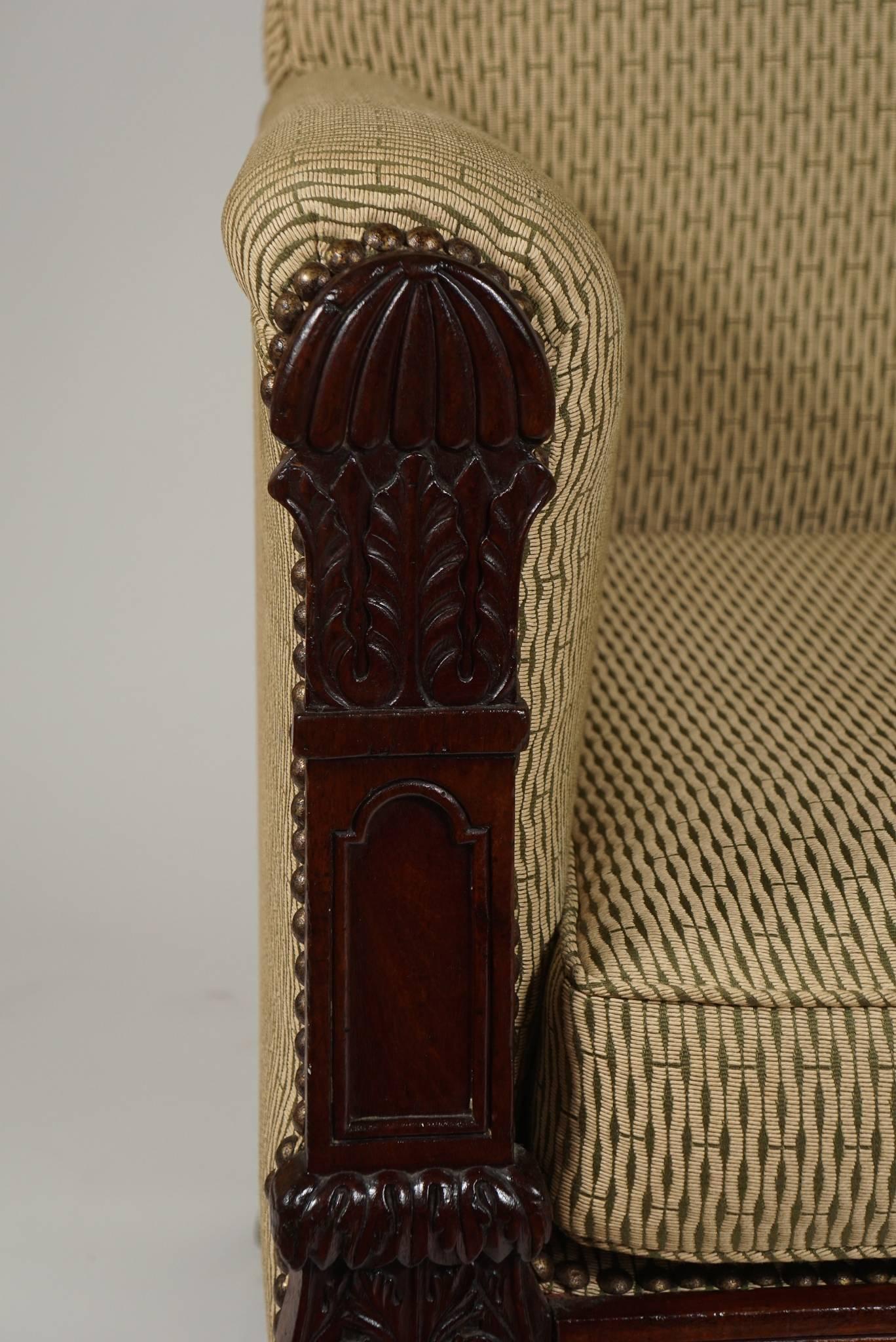 Bergère ou fauteuil en acajou de style Régence anglaise George III, datant d'environ 1815 en vente 2