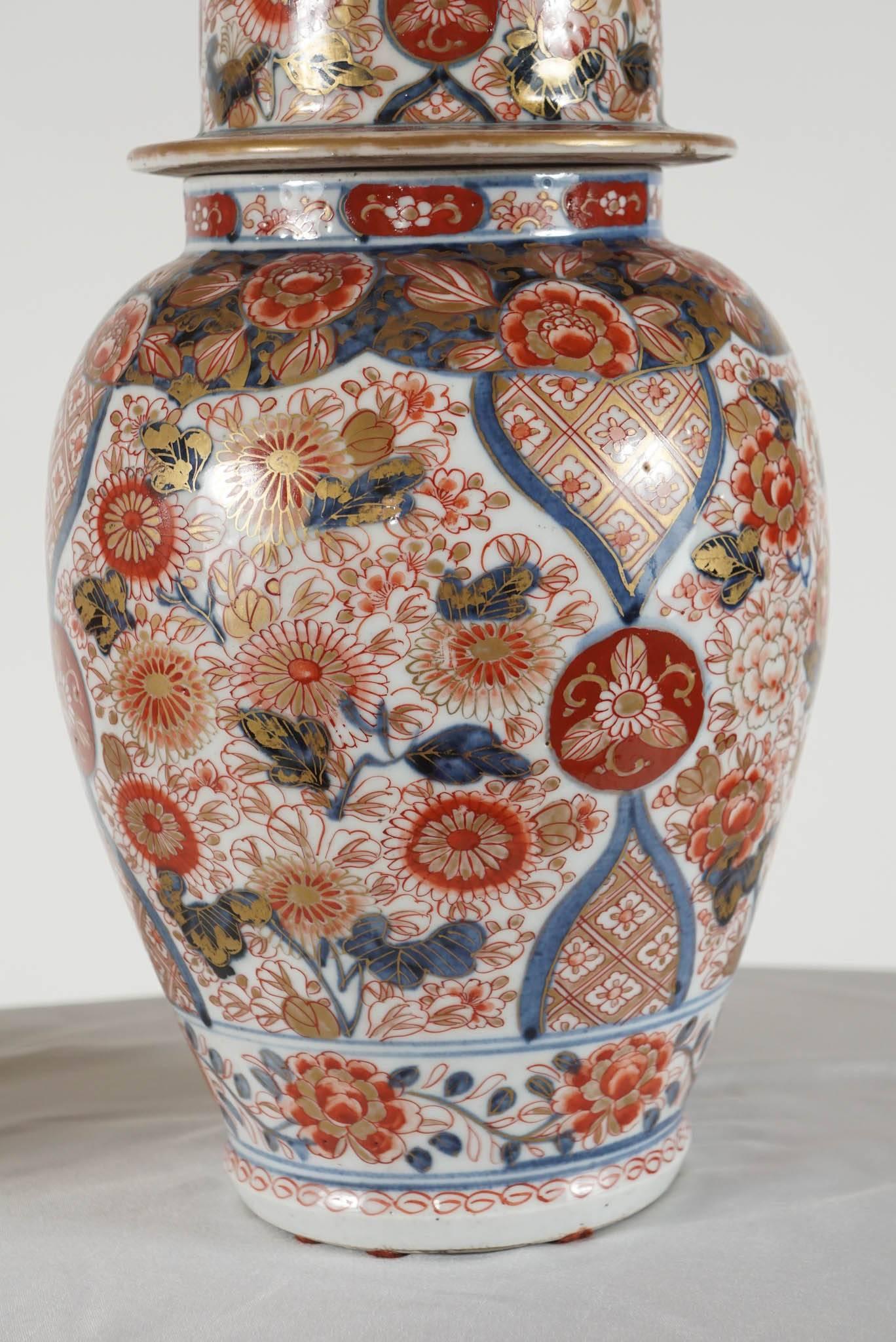 Pair of Edo Style Imari Porcelain Covered Jars, Japan, circa 1880 1