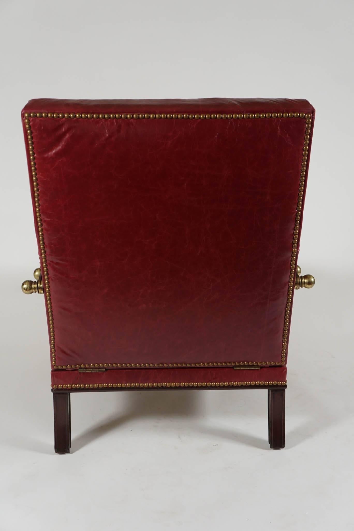 Reclining Leather Chair or Recliner by Maurice Hirsch, France, c. 1950 In Good Condition In Kinderhook, NY