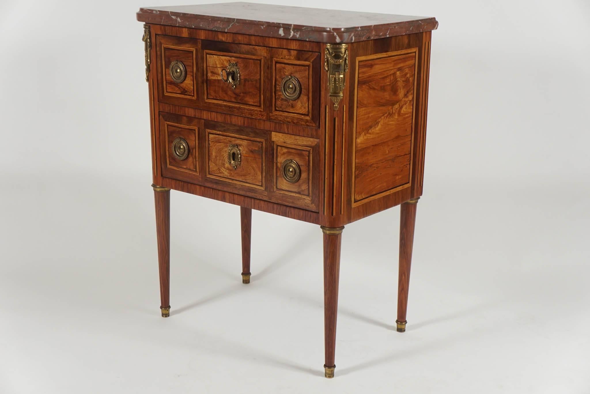 French Louis XVI Petite Commode or Chest on Stand by Conrad Mauter, circa 1780