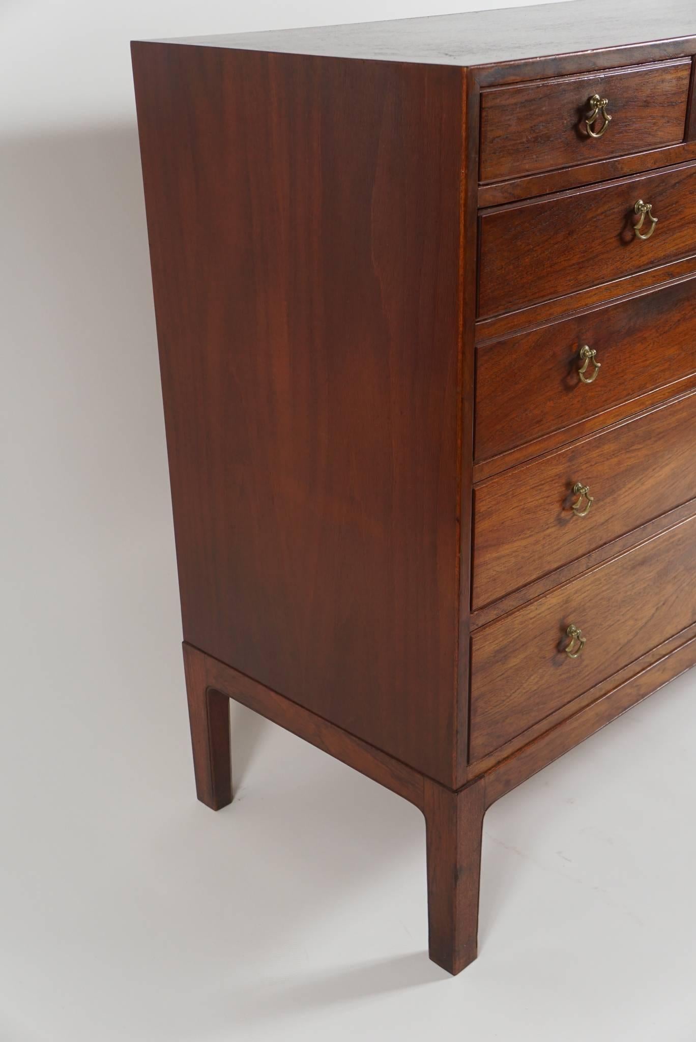 Danish Mahogany Chest of Drawers by Birte Iversen, Denmark, 1945