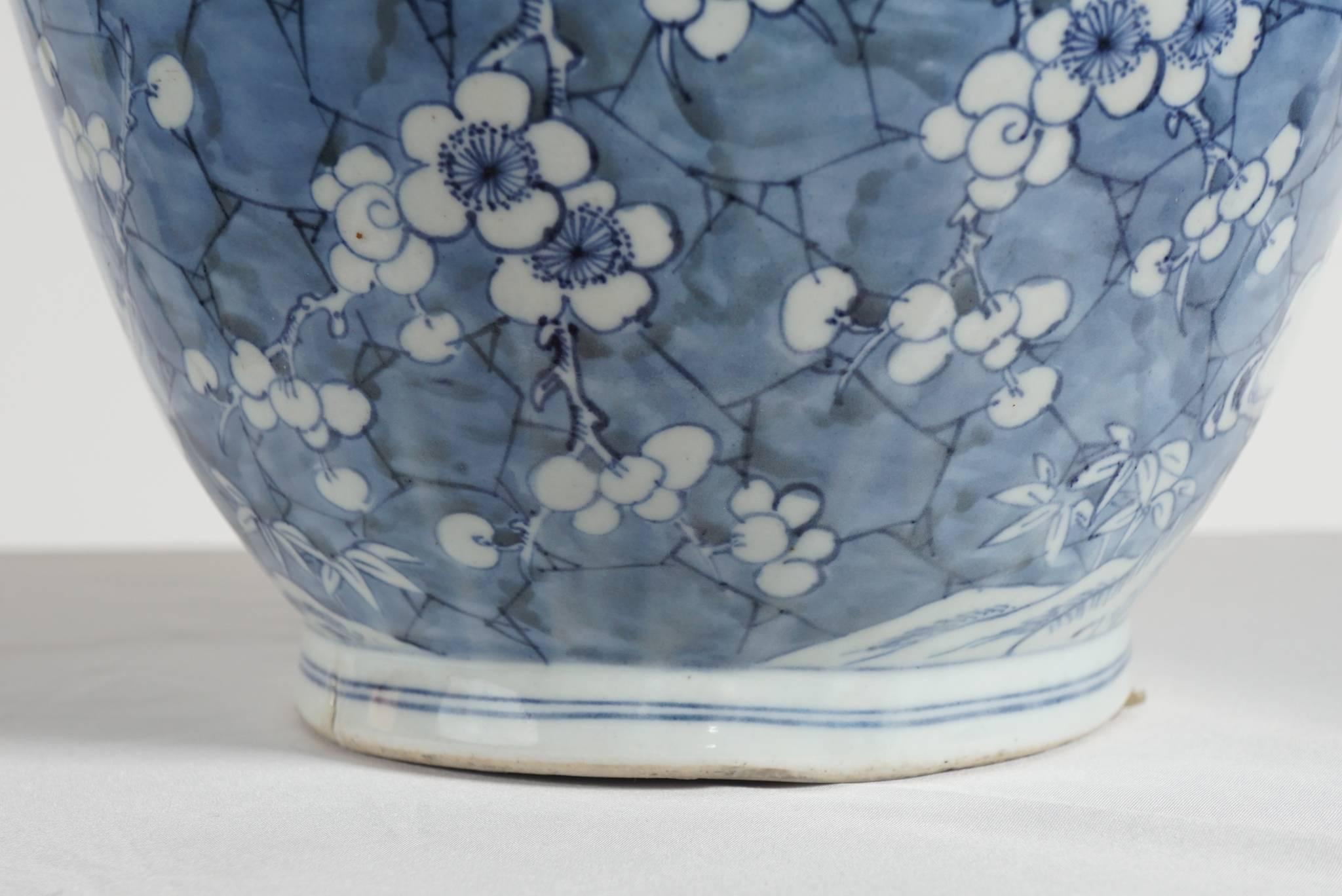 Porcelain Blue and White Prunus Vase Table Lamp