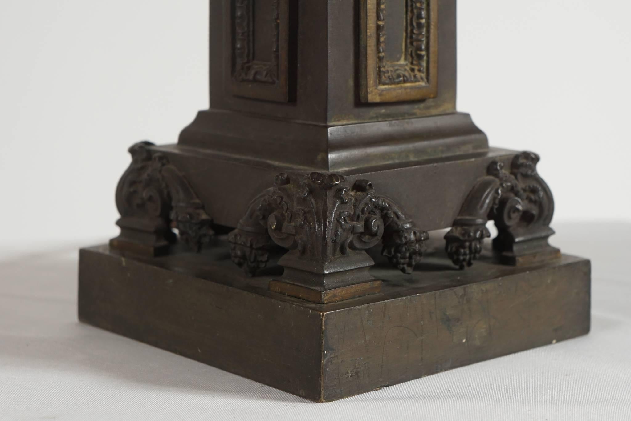19th Century Bronze Table Lamp, Thomas Messenger and Sons, England, circa 1830