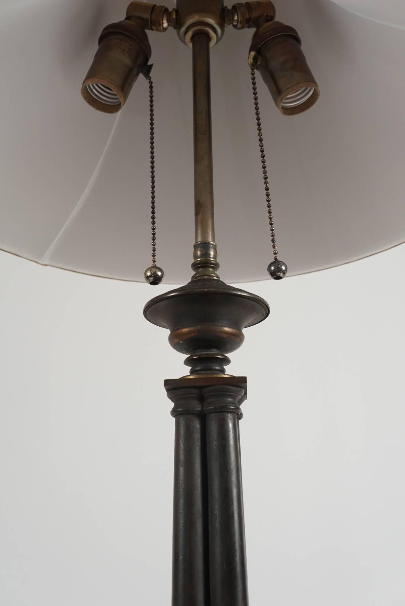 Bronze Table Lamp, Thomas Messenger and Sons, England, circa 1830 In Good Condition In Kinderhook, NY