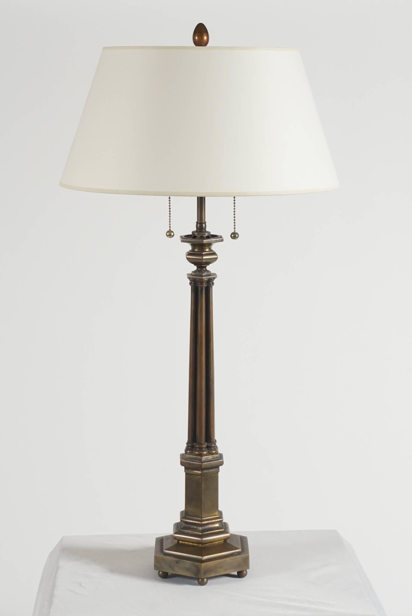 Henry N. Hooper & Company Bronze Table Lamp, Boston, circa 1840 2