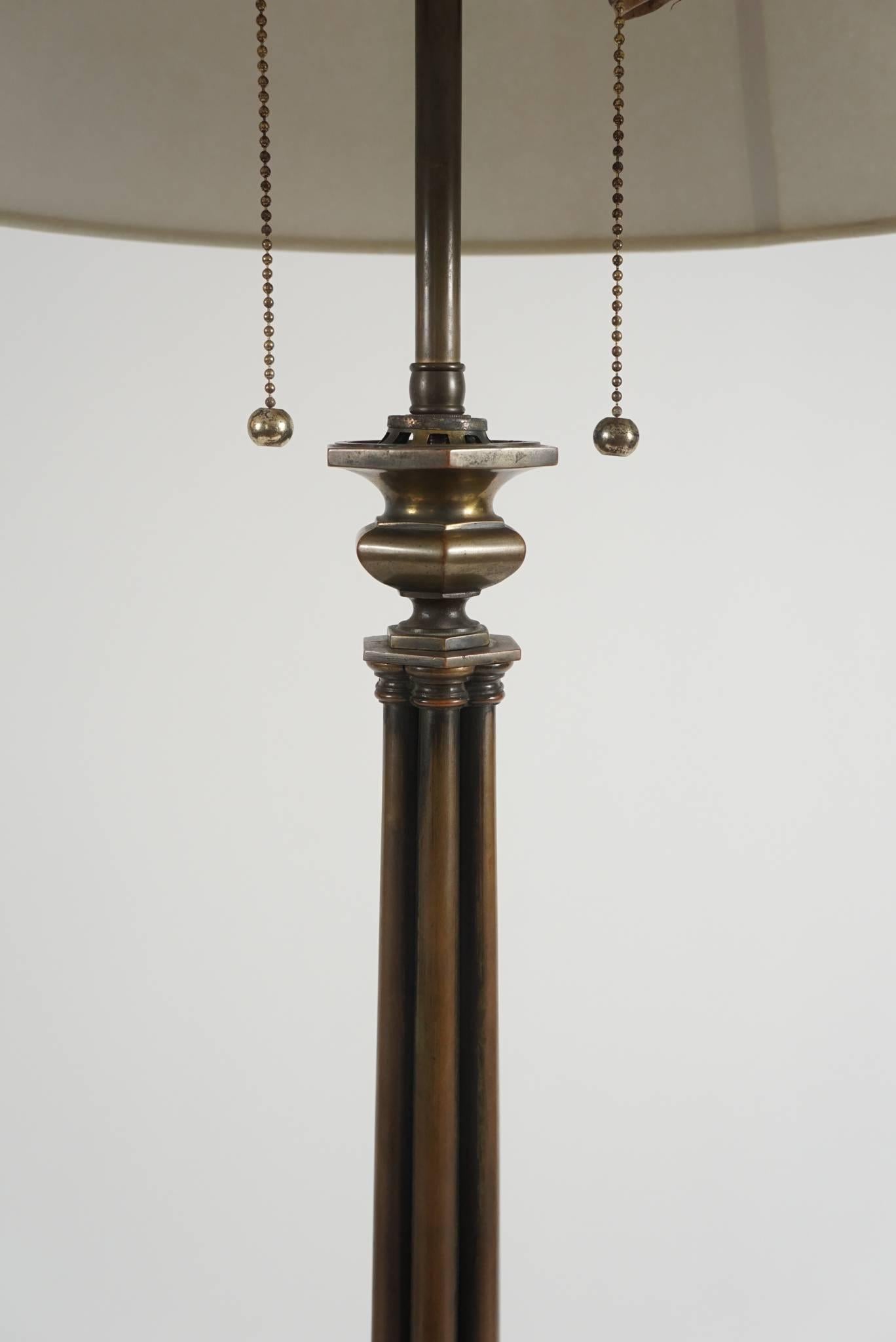 Cast Henry N. Hooper & Company Bronze Table Lamp, Boston, circa 1840