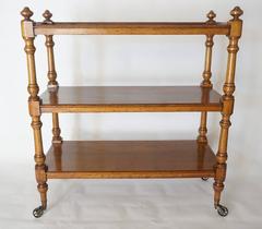 Large Scottish Regency Oak Three-Tier Etagere Trolley Server