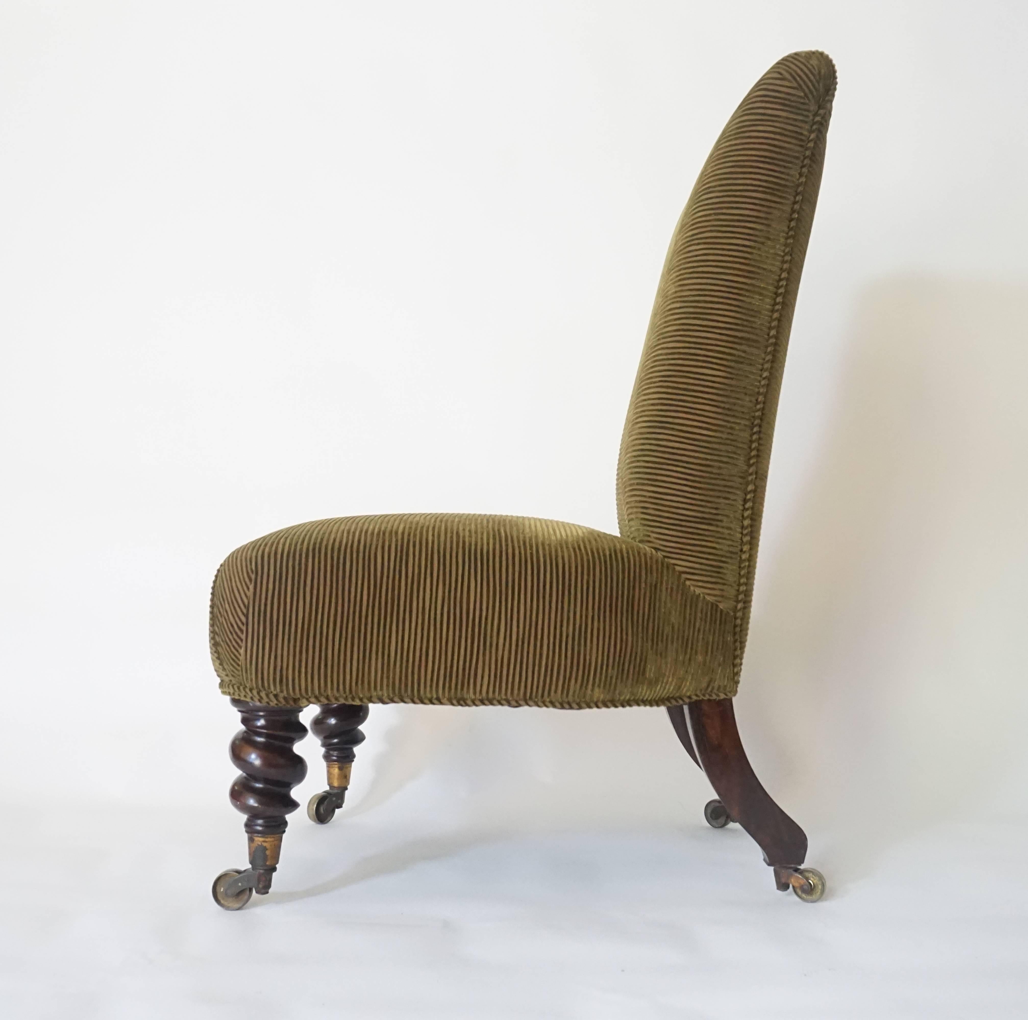 19th Century Rosewood Slipper Chair, England, circa 1840 For Sale