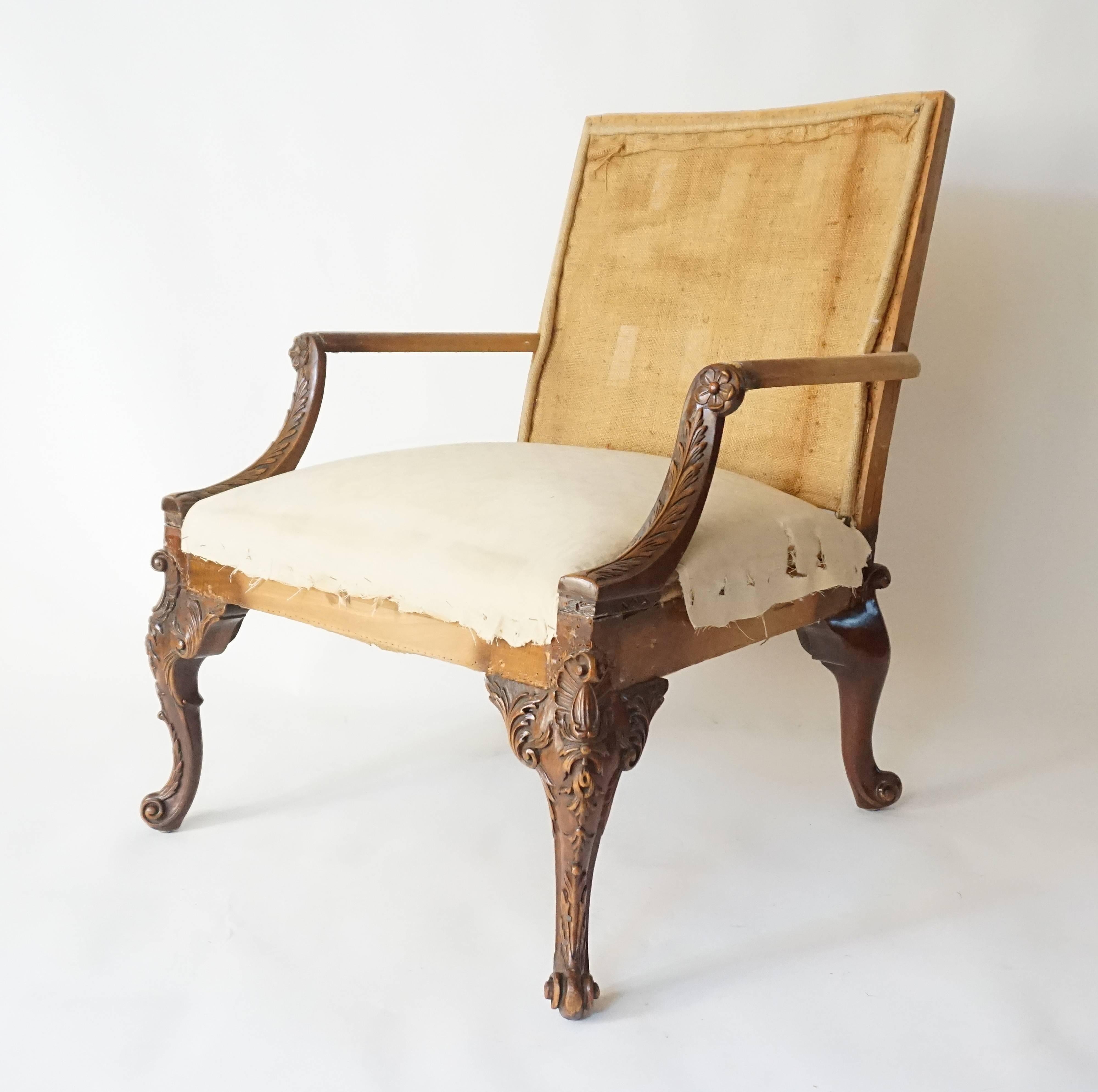 English George II Style Library Armchair, Manner of Giles Grendey 2