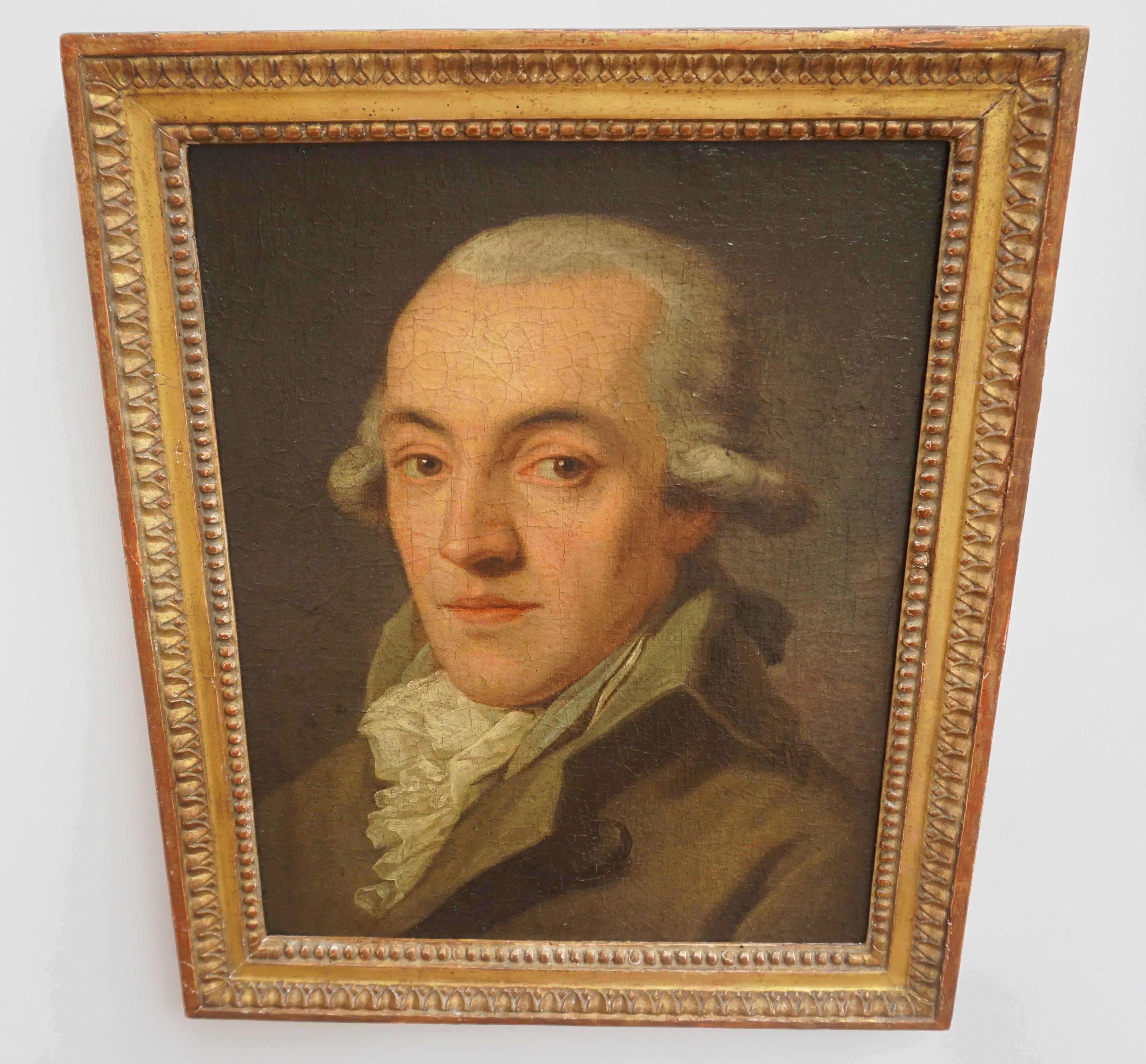 Portrait Painting of a Bewigged Gentleman, Prague, circa 1780 For Sale 1