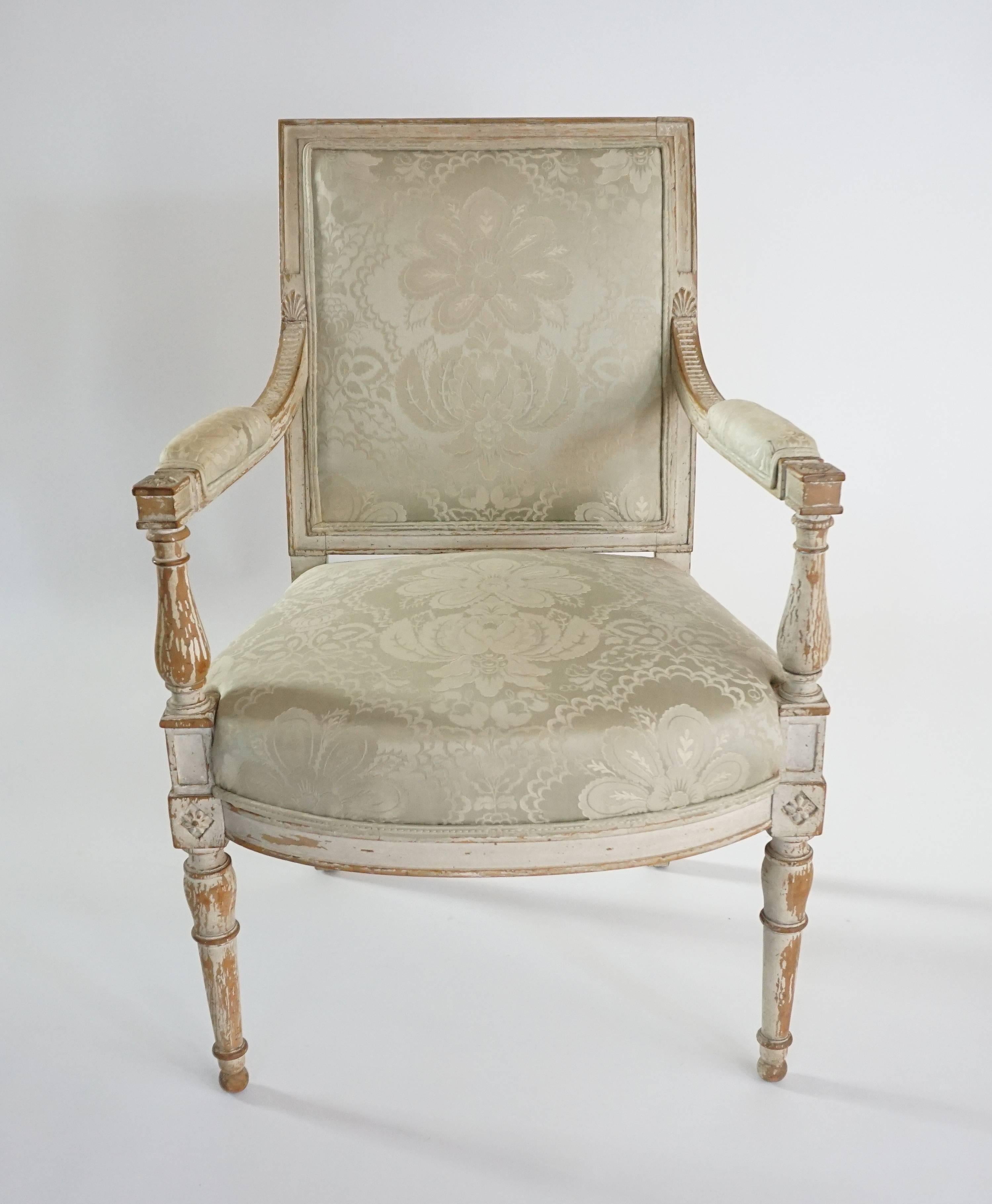 French Directoire Fauteuil or Armchair in Original Paint, circa 1795 1