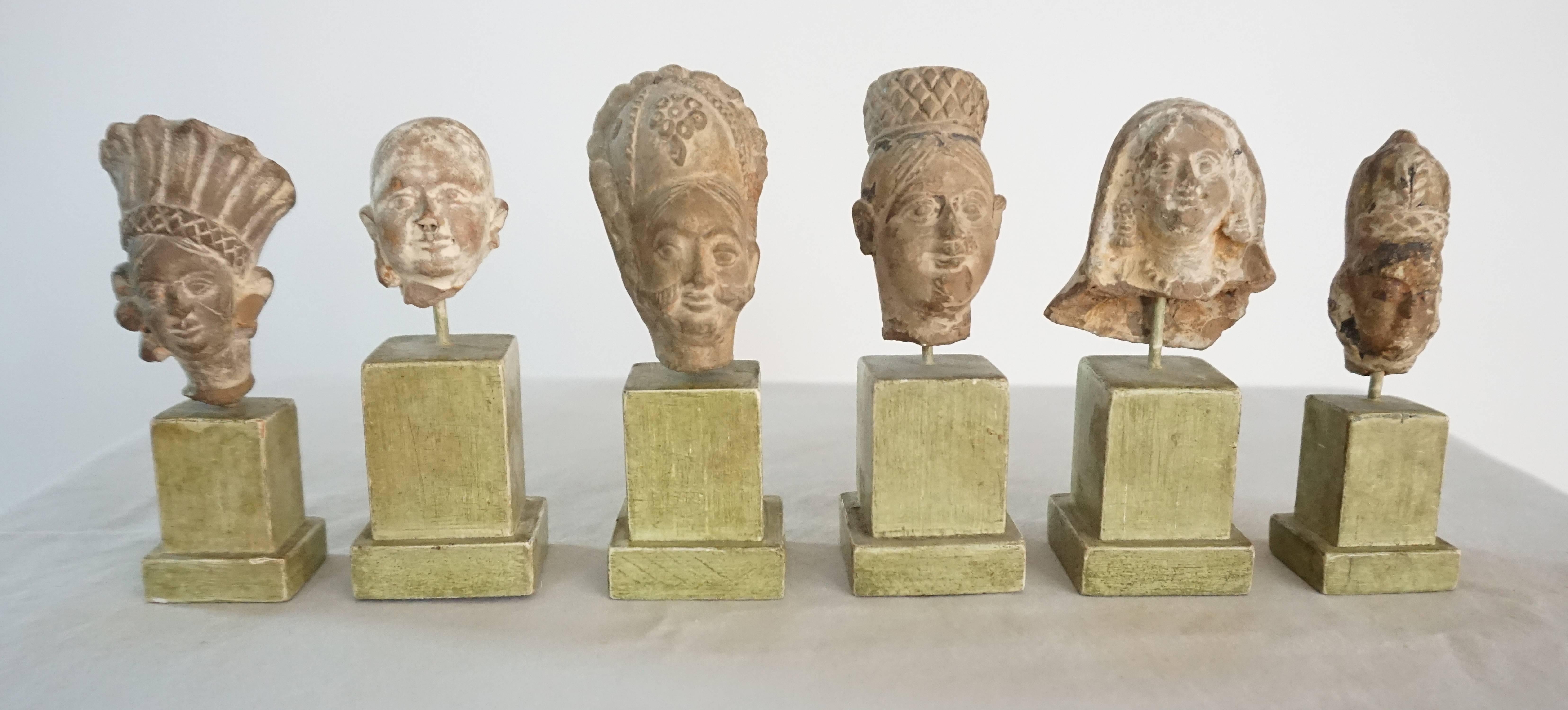 Gandharan Miniature Busts, Collection of Six  3