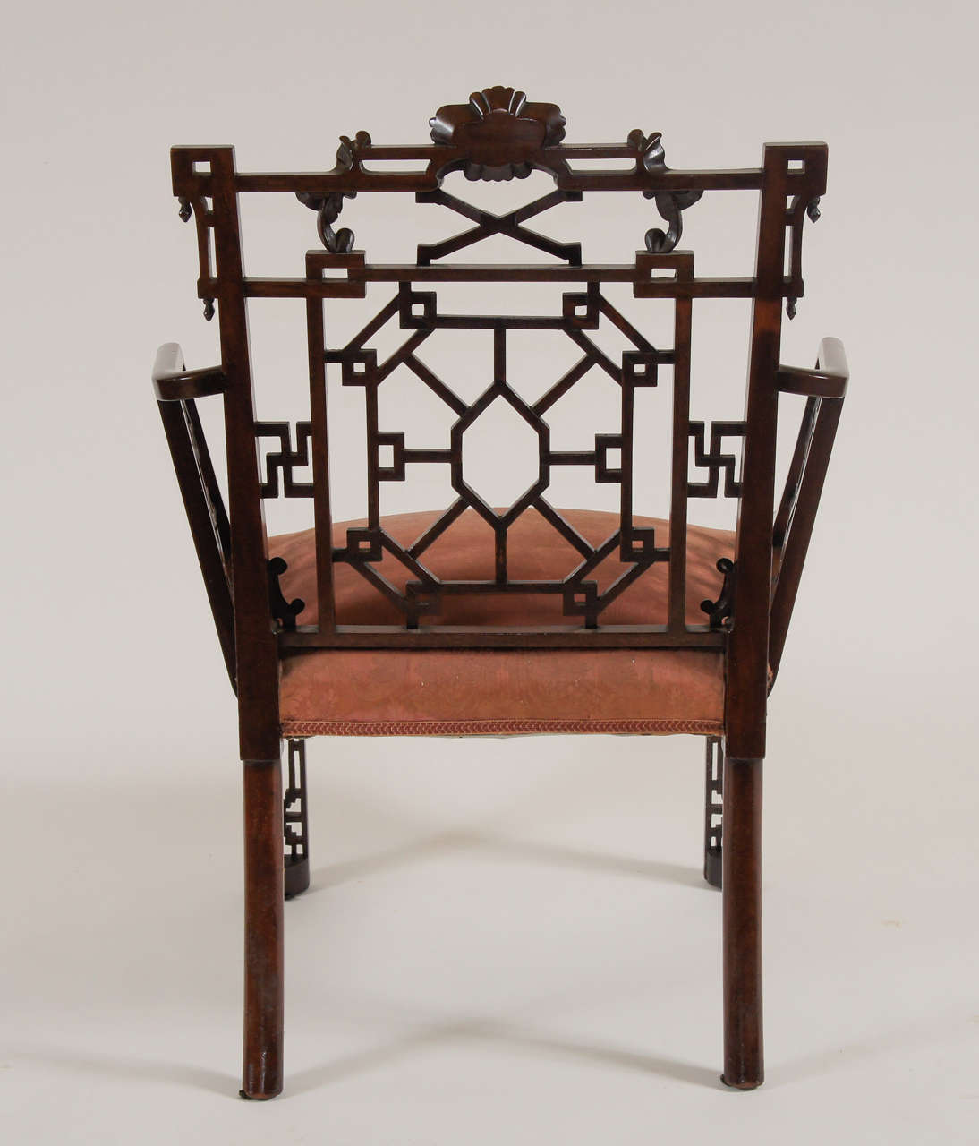 Hand-Carved Chinese Chippendale Armchairs, Lord Leverhulme For Sale