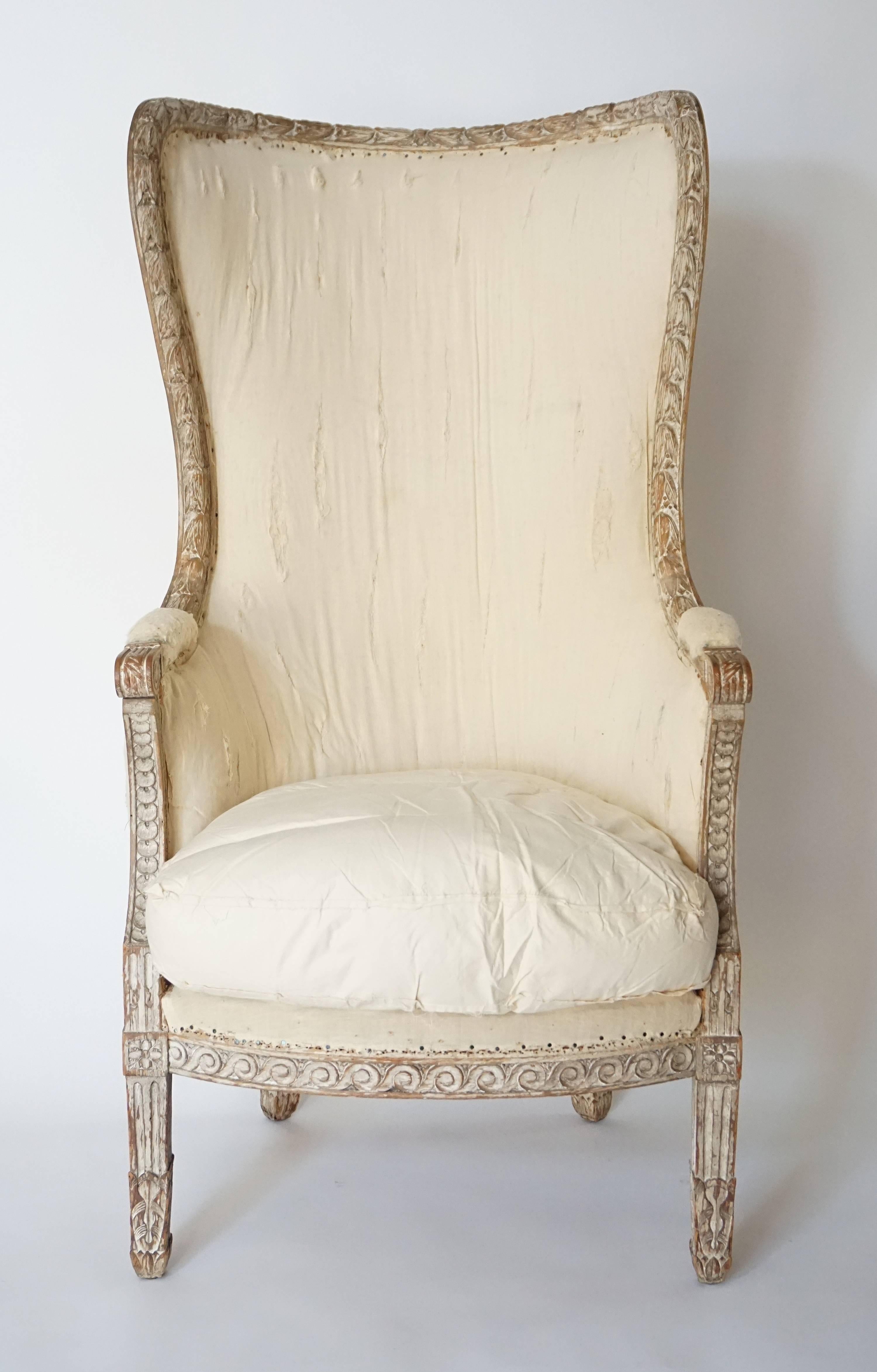 Louis XVI Bergère à Oreilles or Wingback Chair, France, circa 1770 4