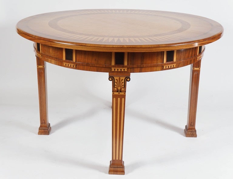 Wood Swedish Grace Parquetry and Marquetry Center Table, circa 1930