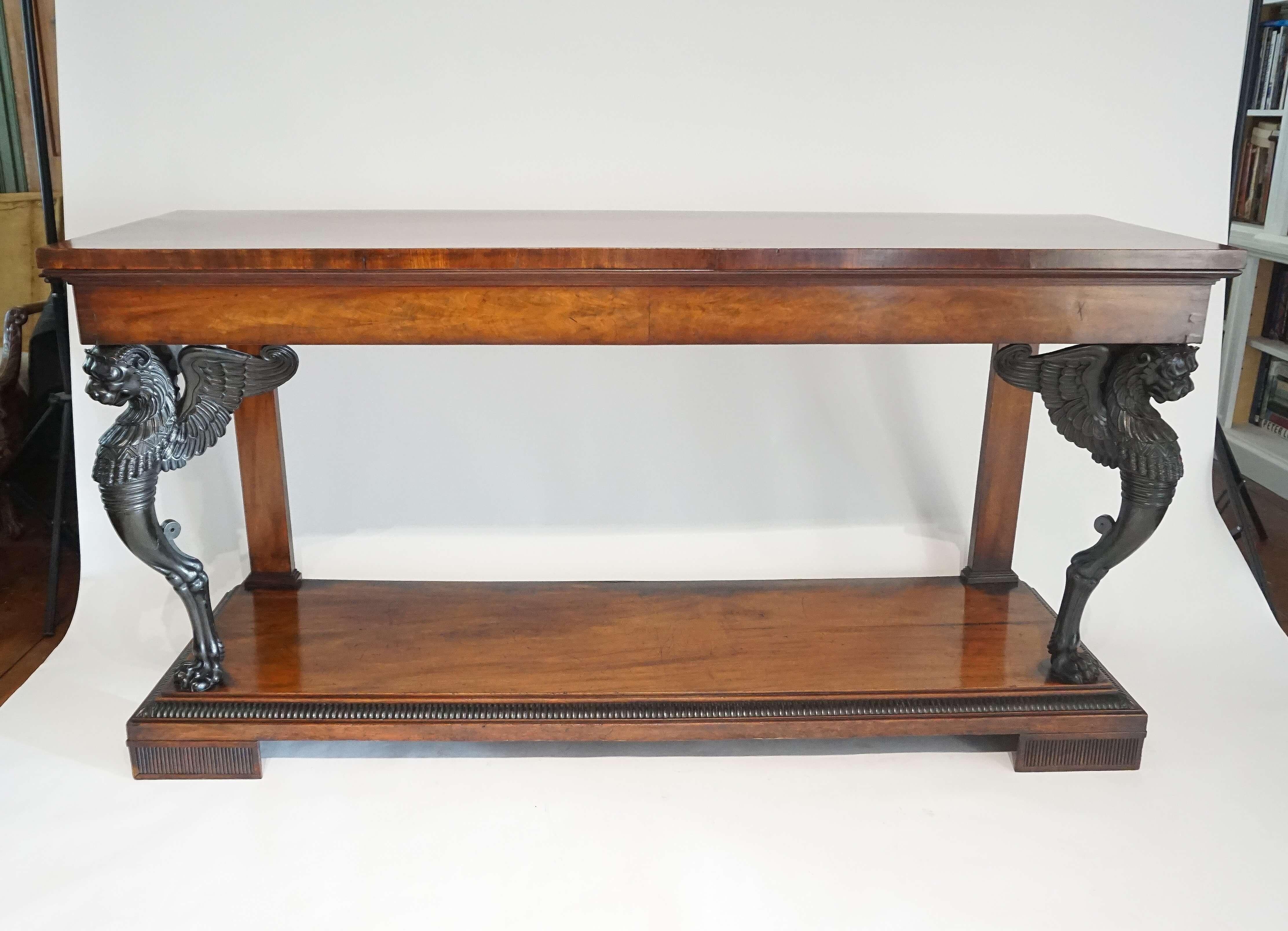 Regency Mahogany Side Table or Sideboard, Style of Thomas Hope, circa 1810 3
