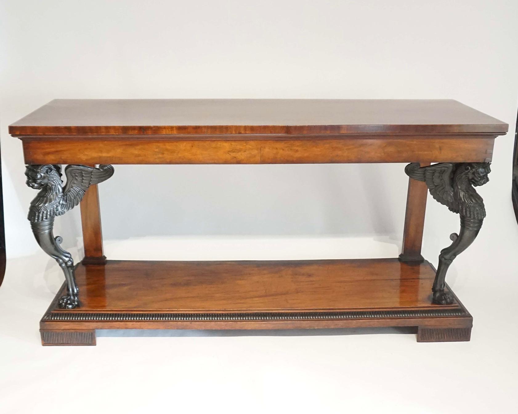 Regency Mahogany Side Table or Sideboard, Style of Thomas Hope, circa 1810 5