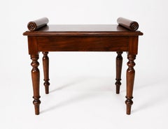 Banc d'entrée anglais à une place en acajou massif, vers 1840
