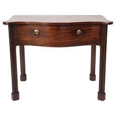 English Chippendale Single Drawer Serpentine Mahogany Side Table, circa 1760