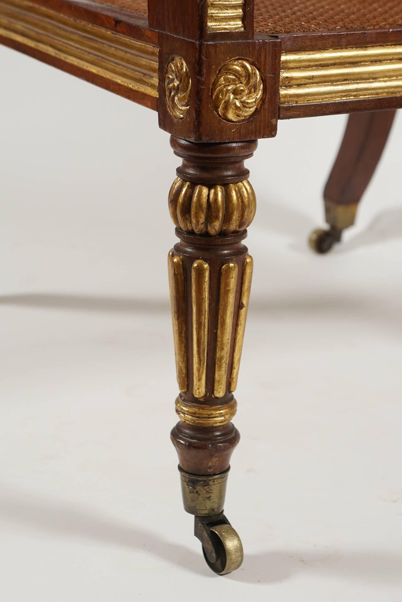 Regency Parcel-Gilt Caned Armchair, England, circa 1810 3