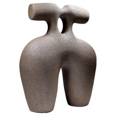 The Kiss - Ceramic Sculpture in Black Stoneware by Rachel Peters, UK, In Stock