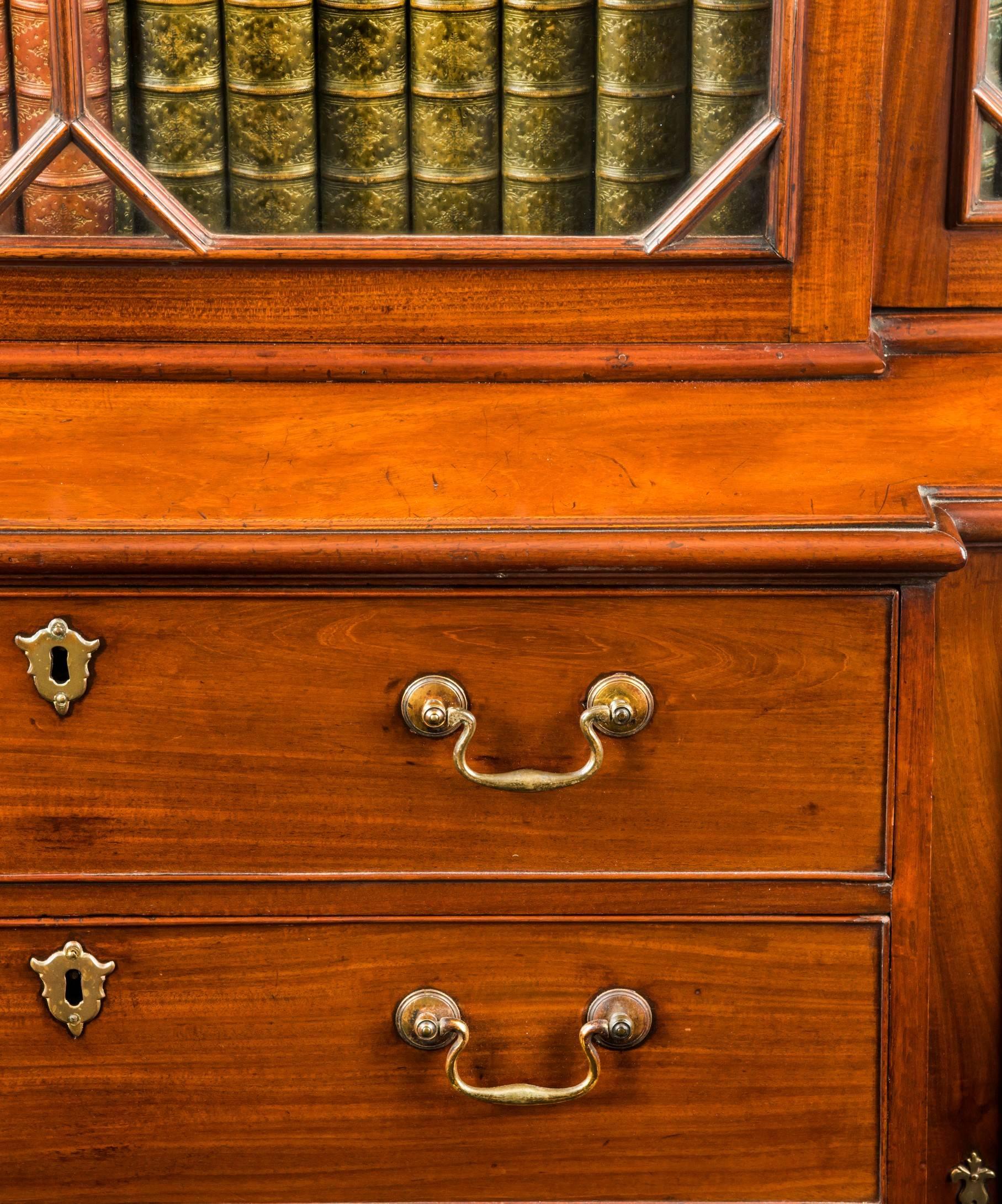 George II Georgian Mahogany Breakfront Bookcase