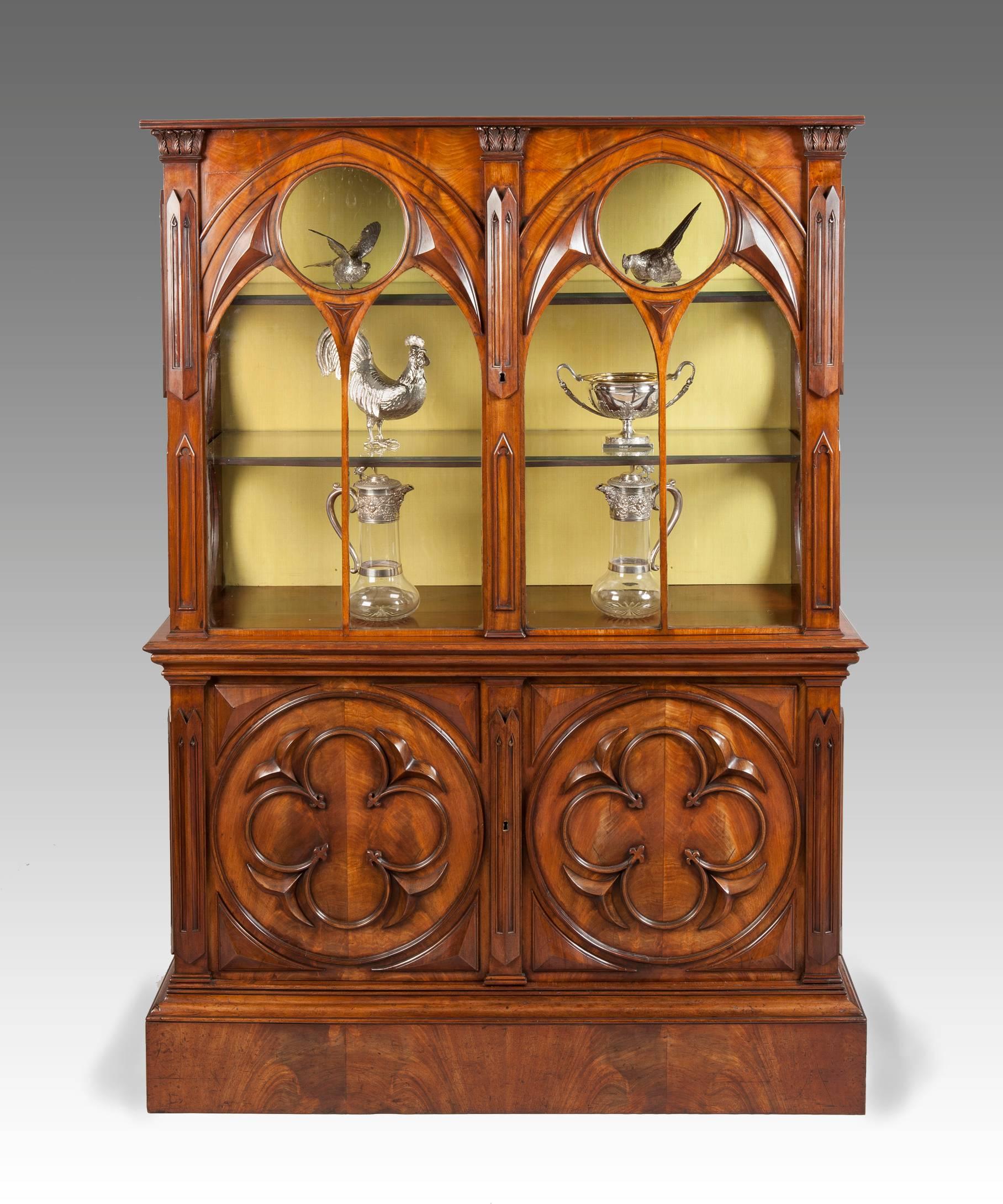 French 19th Century Gothic Mahogany Display Cabinet