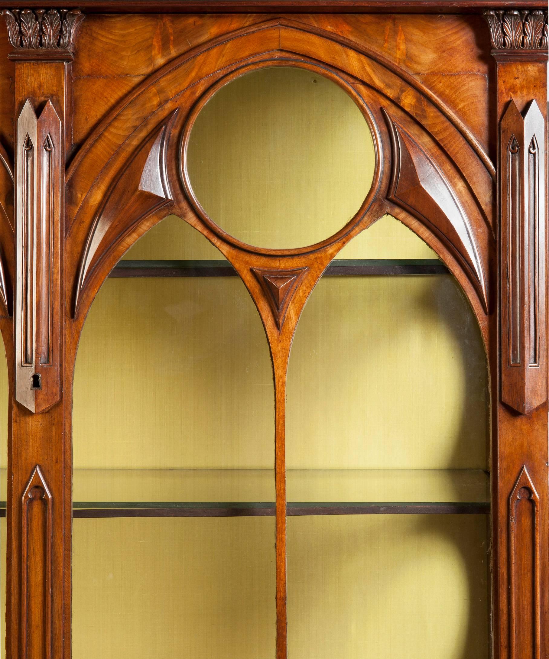 19th Century Gothic Mahogany Display Cabinet 1