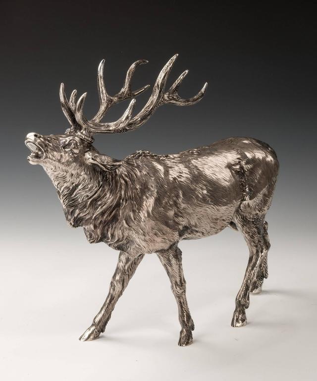 Large Sterling Silver Stag at 1stDibs silver stags