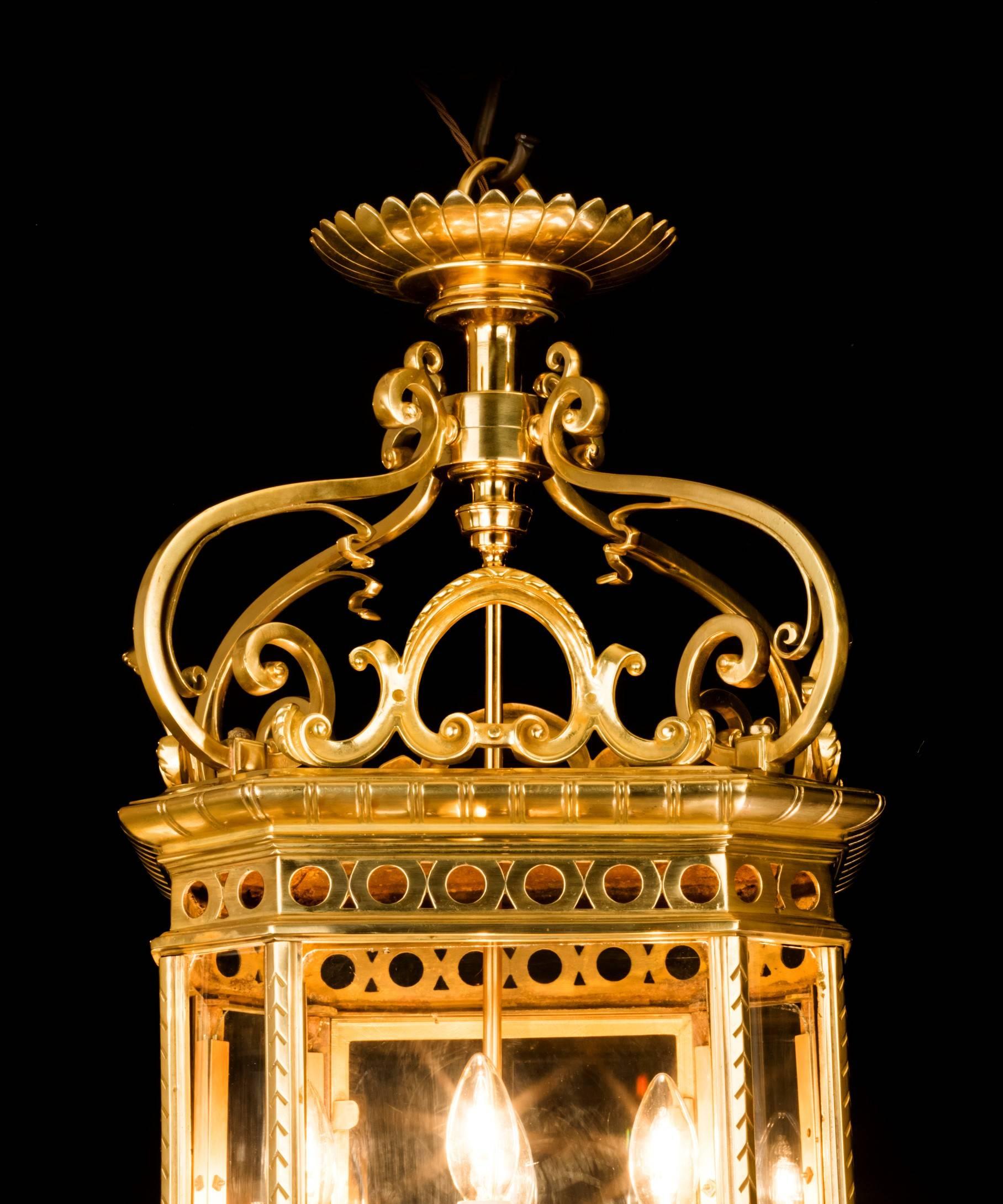 Mid-19th Century Large Antique Brass Lantern