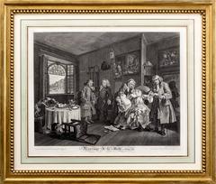Set of Georgian Antique Prints: Marriage a la mode by Hogarth