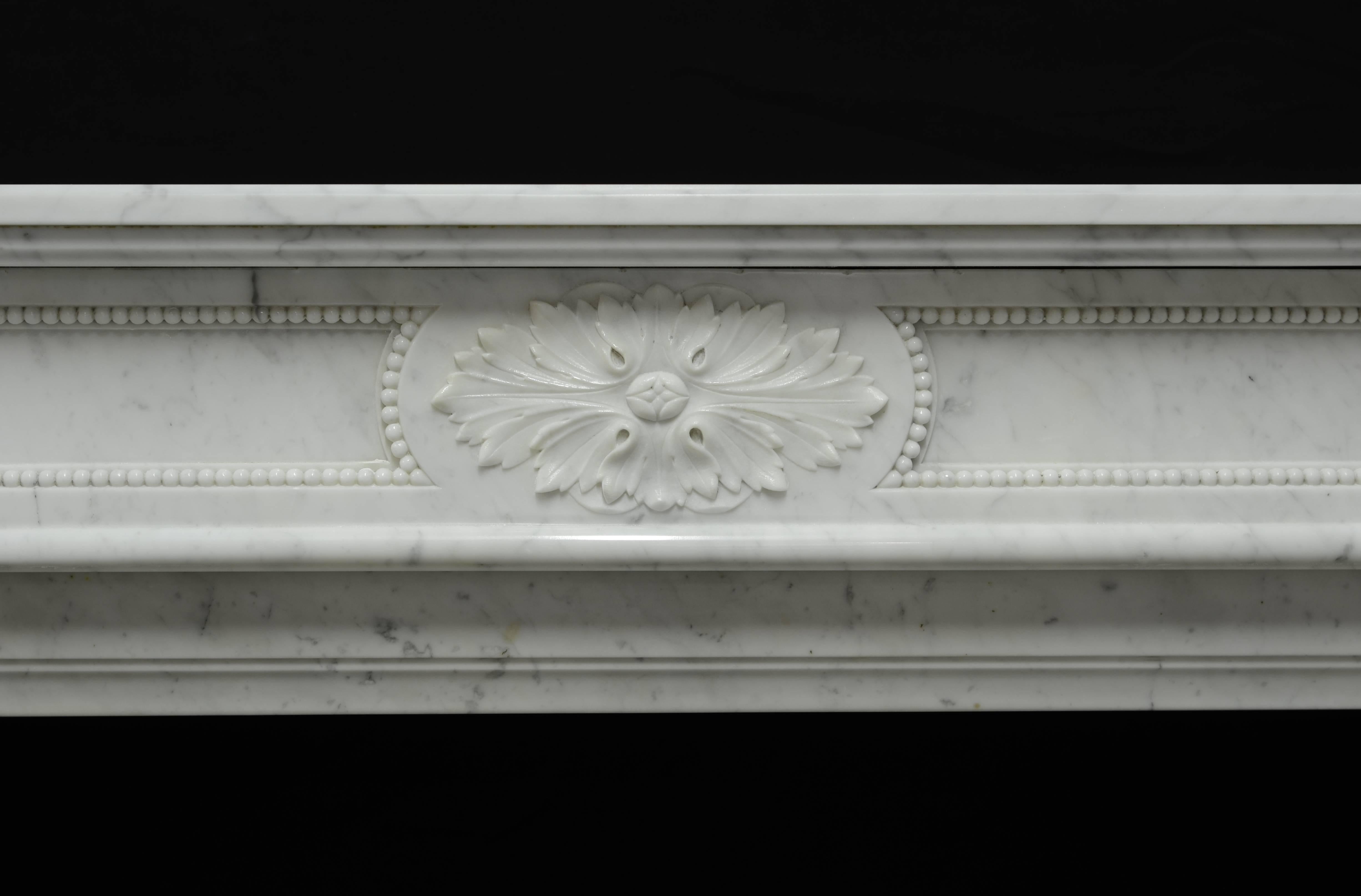 beautifully carved marble louis xvi fireplace