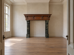 19th Century Neo-Renaissance Marble & Oak Fireplace Mantel, Holland
