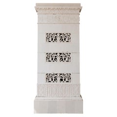 Antique Dutch White Porcelain Tile Stove, Martin of Zeist, circa 1880