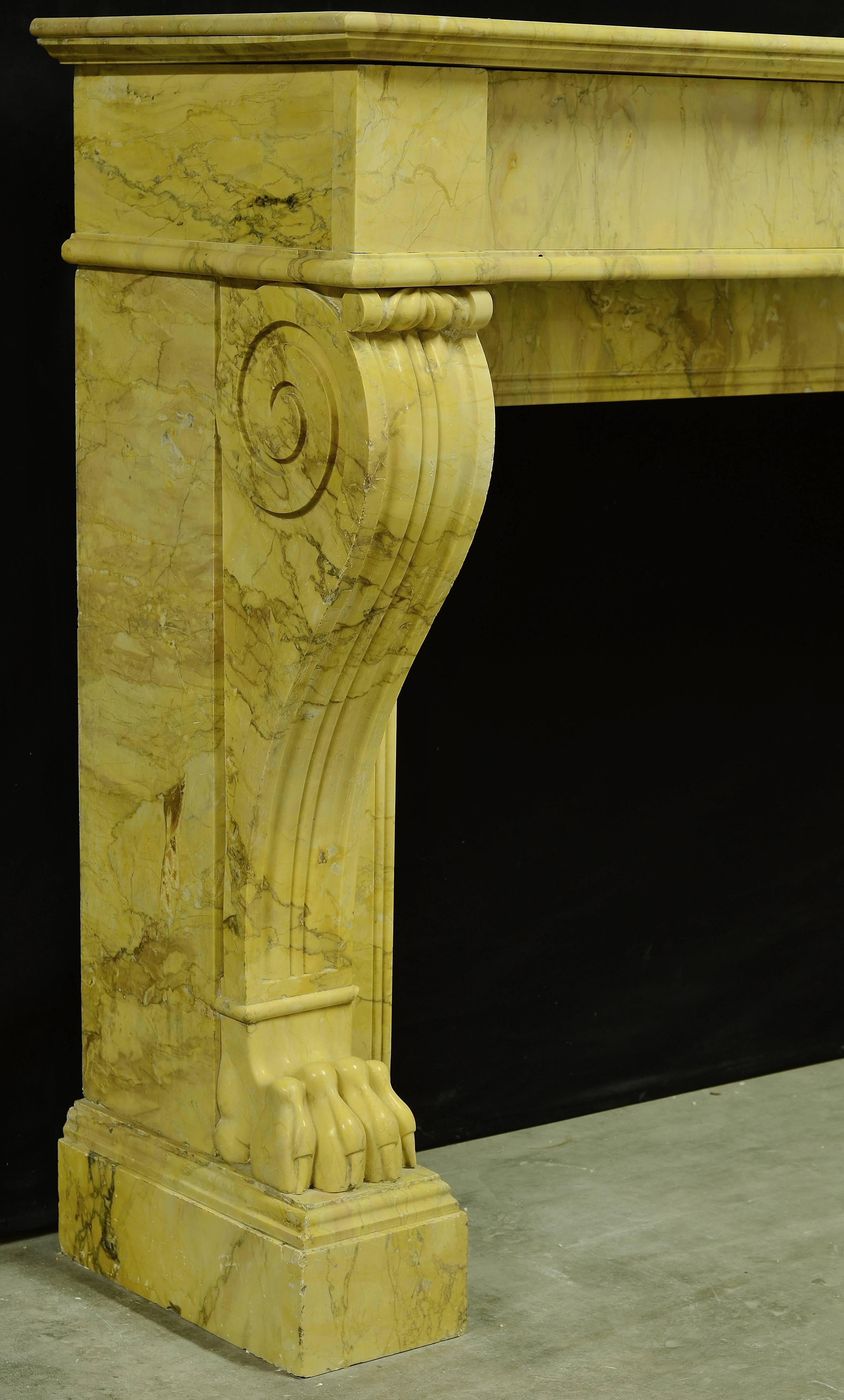 19th Century Beautiful Sienna Marble Napoleon III Style Fireplace Mantel
