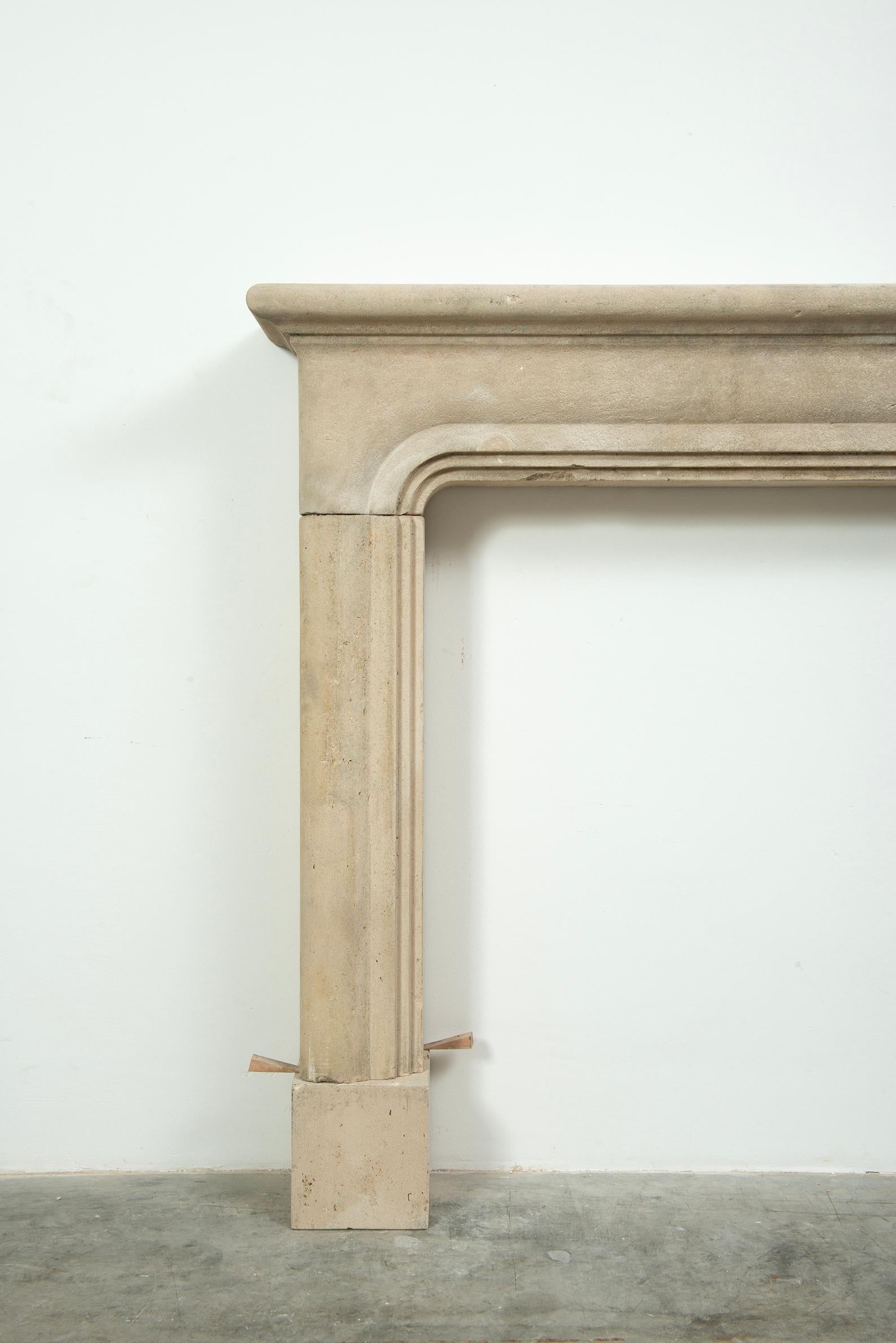 20th Century French Limestone Fireplace Mantel For Sale